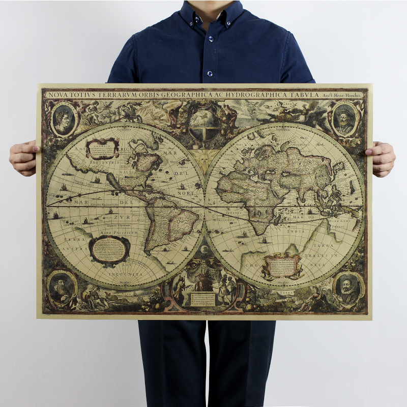 Star Map Poster - 1641 antigo gráfico náutico mapa mundi