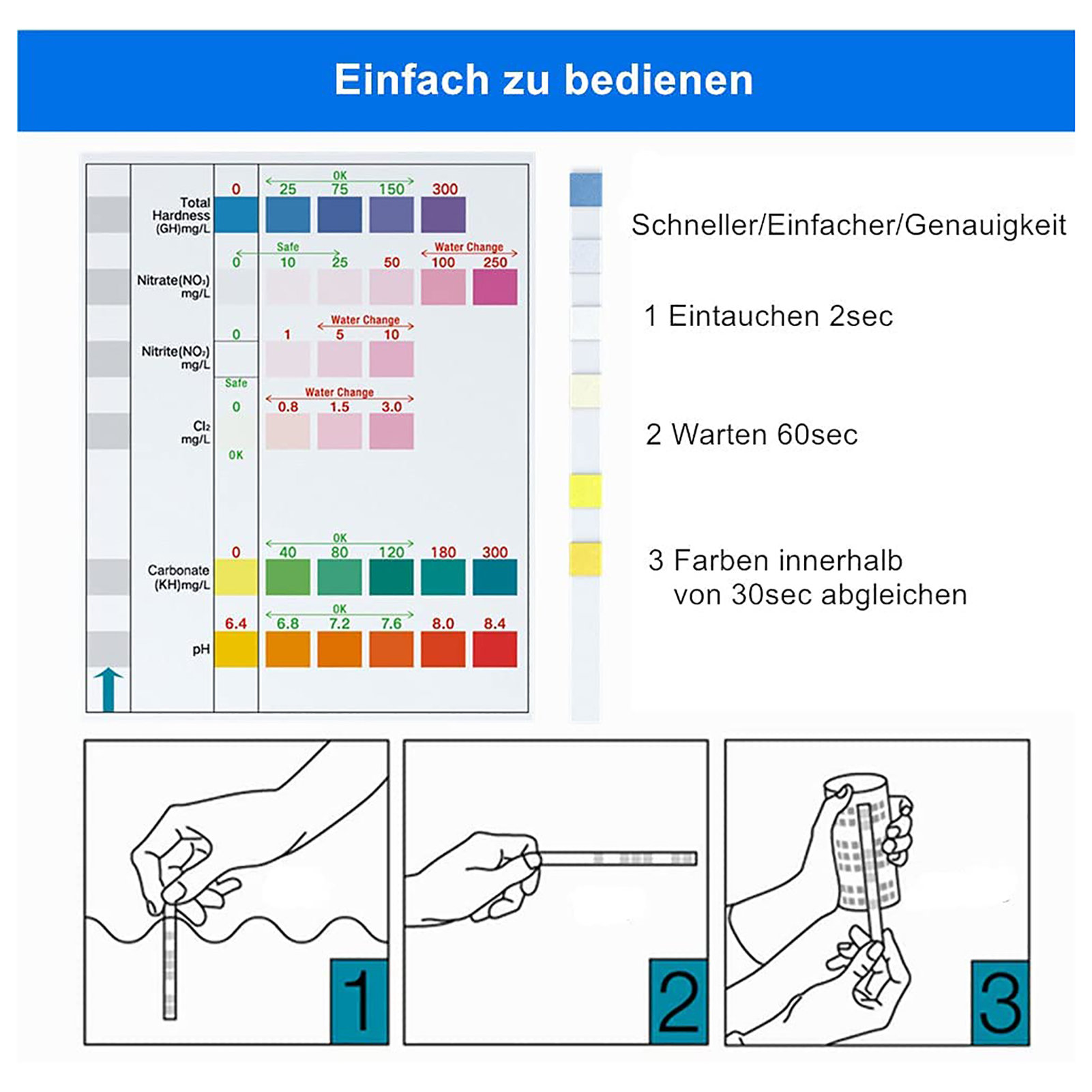 100 pçs 6-em-1 kit de tiras de - Ph Strip Test avaliação e preço