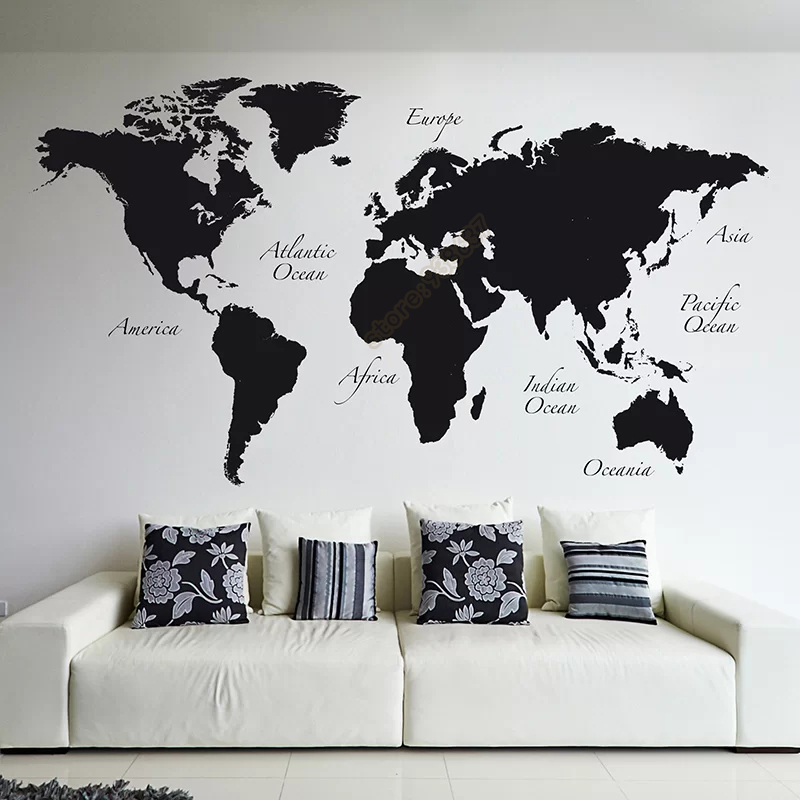 Grande mapa do mundo decalque  - Star Map Poster avaliação e preço